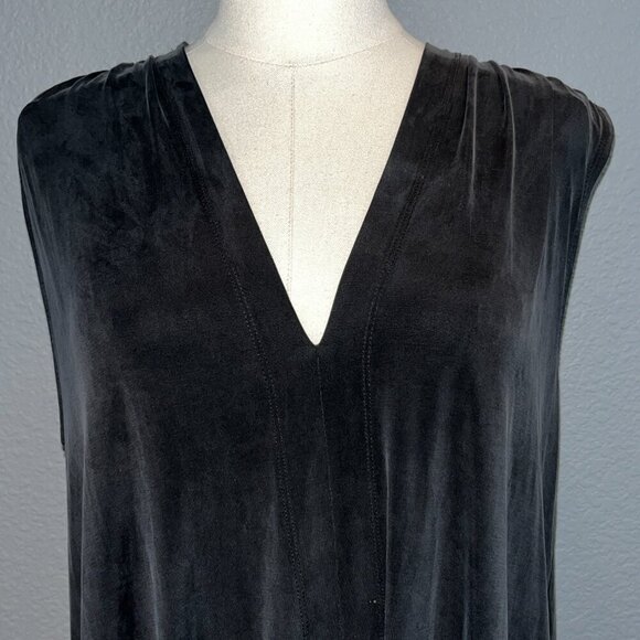 ANTHRO ANTHROPOLOGIE ERI + ALI Brielle Cupro V-Neck Black Boho Swing Dress - XS - Picture 2 of 12